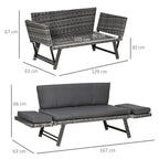 Solarias Canapé de Jardin 2 Places en Rotin Mobilier de Jardin Sofa de Salon Banquette de Jardin Lit de Jardin Pliable Accou
