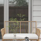 Solarias Ensemble salon de jardin 4 pièces canapé 2 places 2 fauteuils 1 table basse plateau verre trempé