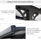 Solarias Pergola adossée aluminium 4,5 x 3 m avec toit en polycarbonate résistant UV, gouttière intégrée, tonnelle de jardin