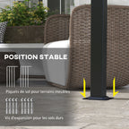 Solarias Pergola avec 3 toiles coulissantes 3,5 x 3 x 2,35 m structure acier noir toile polyester gris foncé