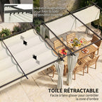 Solarias Pergola de jardin exterieur 3 x 4 m, toit rétractable et rideaux, anti-UV UPF30+, pour barbecue, patio, terrasse, c
