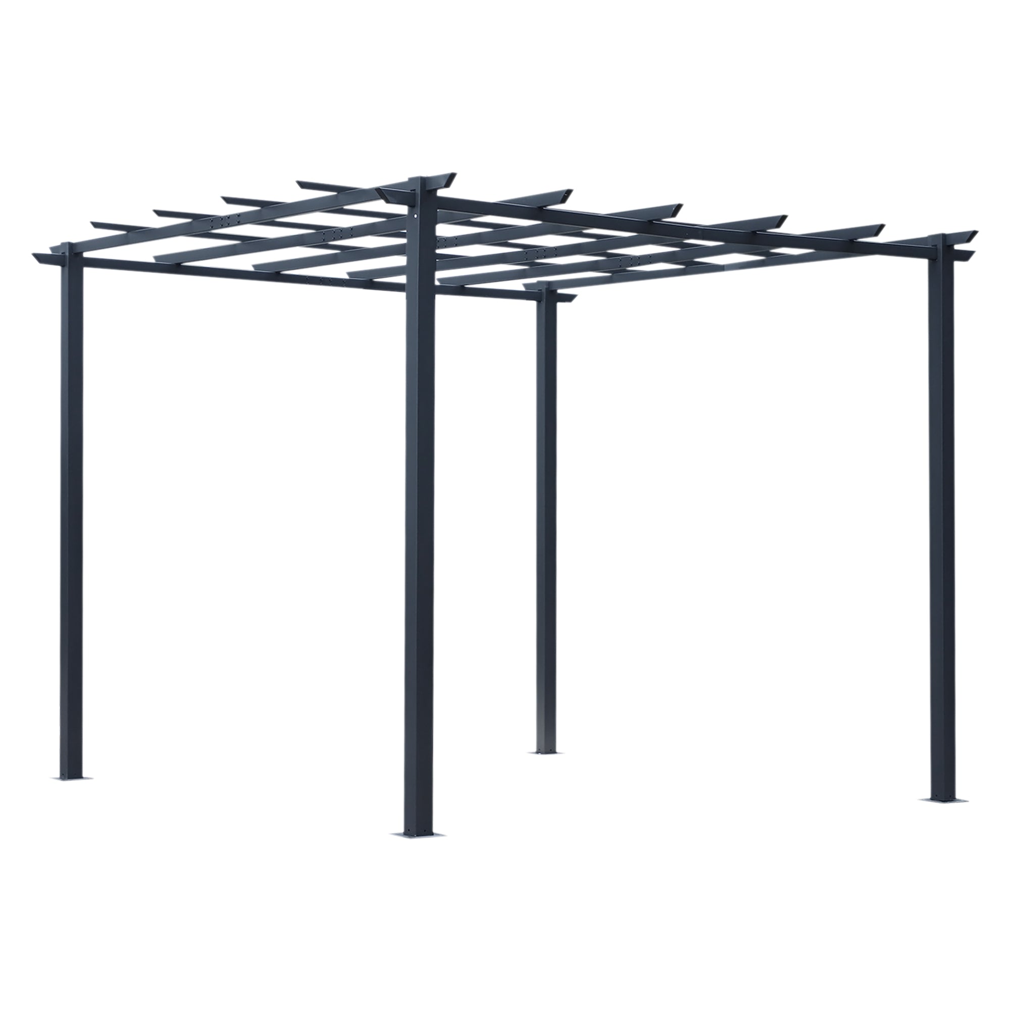 Solarias Pergola autoportante Style Contemporain - Toit terrasse à décorer - dim. 3L x 3l x 2,3H m - métal époxy anticorrosi