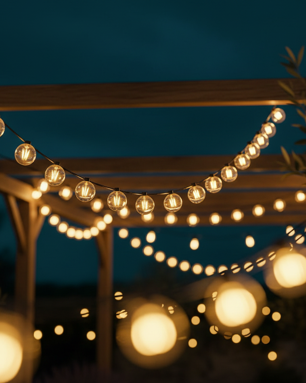 Solar LED festoon string lights