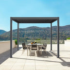 Solarias Pergola bioclimatique GAYA - Structure en aluminium et en acier - 290x290xH240 cm - Gris