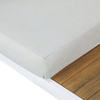 Solarias Salon de jardin canapé d'angle - Aluminium - 4 personnes - OLANA - Blanc et beige