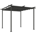 Solarias Pergola de Jardin 3 x 3 m avec Auvent Réglable, Cadre en Métal, Protection UPF30+, Auvent pour Véranda, Terrasse, G