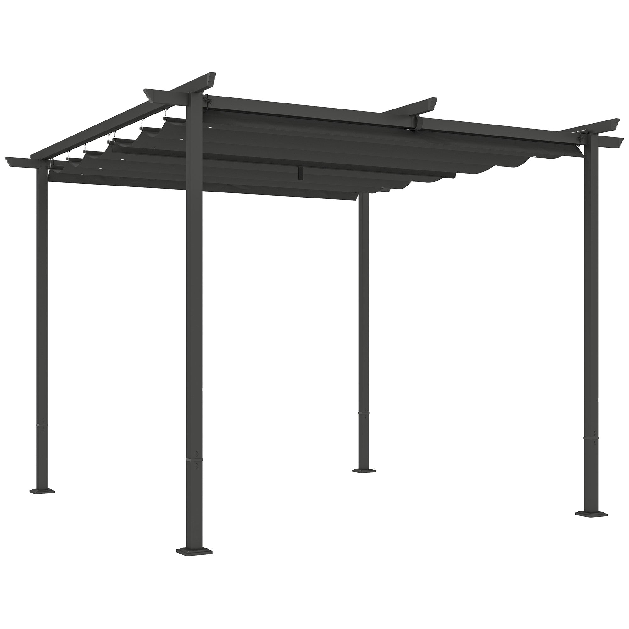 Solarias Pergola de Jardin 3 x 3 m avec Auvent Réglable, Cadre en Métal, Protection UPF30+, Auvent pour Véranda, Terrasse, G
