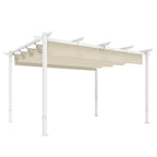 Solarias Pergola Tonnelle de Jardin Toit Rétractable avec Toile Coulissante Magnétique et Trous de Drainage 390x297x227cm Be