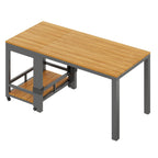 Solarias Ensemble canapé d'extérieur moderne, table amovible, accoudoirs tressés et coussins d'assise épais, Gris+Couleur na