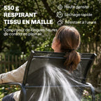 Solarias Salon de jardin 4 pièces avec canapé, fauteuils et table basse, gris foncé et noir