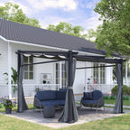 Solarias Pergola, inclus matériel de fixation, toit rétractable, 2,97 m x 2,95 m x 2,3 m, Gris foncé