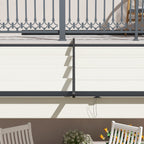 Solarias Pavillon de jardin 3 x 3m, auvent rétractable, montage mural, cadre en métal, Blanc crème