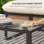 Solarias Salon de jardin 4 pièces 4 personnes avec canapé 2 places, 2 fauteuils et 1 table basse gris