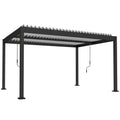 Solarias Pergola Bioclimatique 4x3m en Aluminium à Toit Louvred Ajustable, Protection Soleil, pour Jardin Extérieur, Blanc