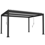 Solarias Pergola Bioclimatique 4x3m en Aluminium à Toit Louvred Ajustable, Protection Soleil, pour Jardin Extérieur, Blanc