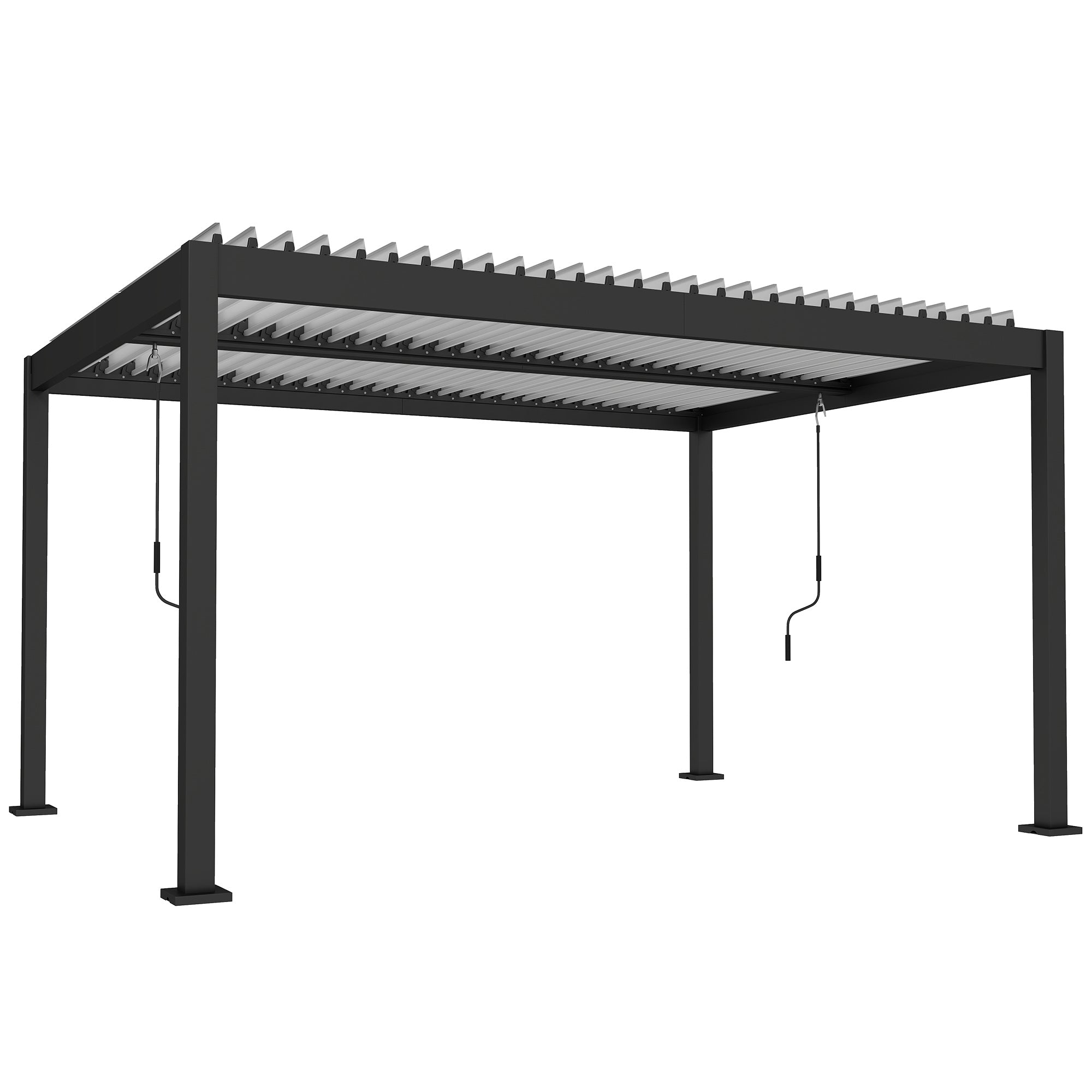 Solarias Pergola Bioclimatique 4x3m en Aluminium à Toit Louvred Ajustable, Protection Soleil, pour Jardin Extérieur, Blanc