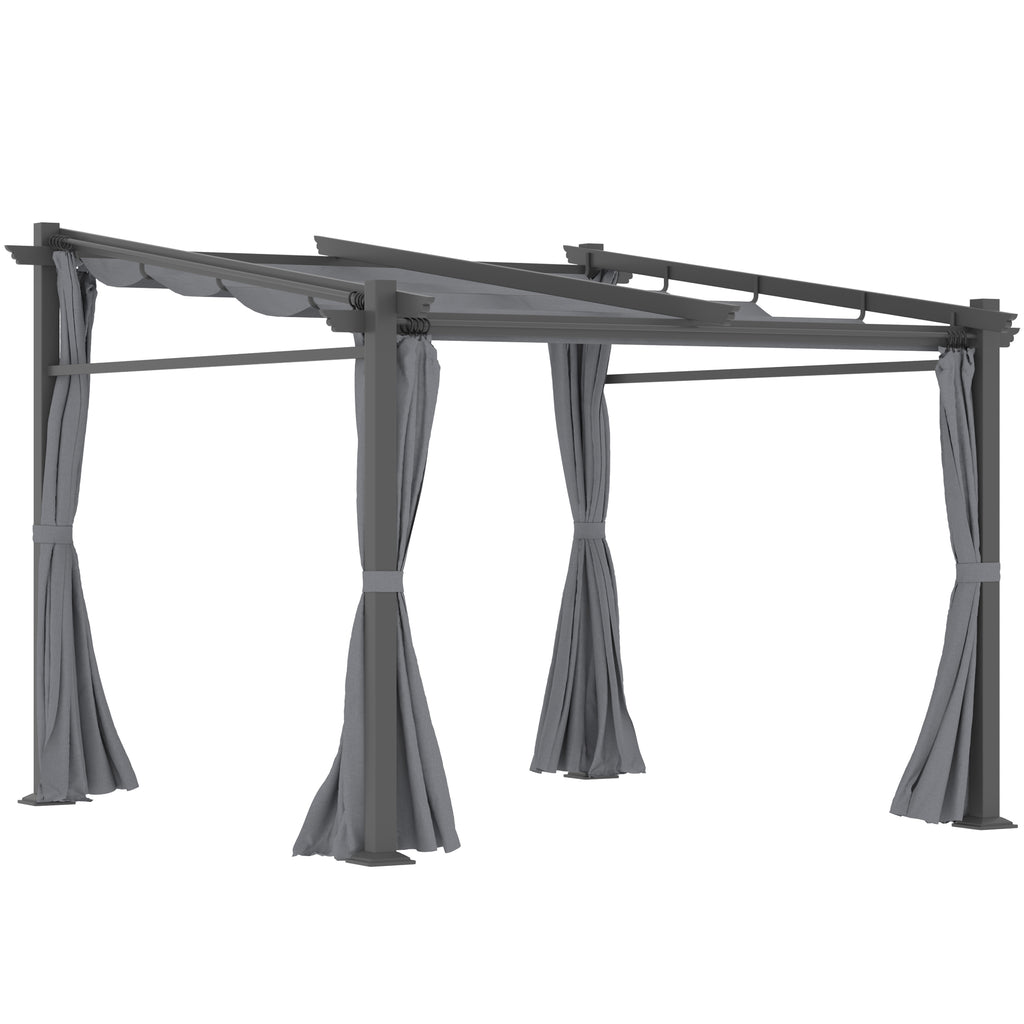 Solarias Pergola, inclus matériel de fixation, toit rétractable, 2,97 m x 2,95 m x 2,3 m, Gris foncé
