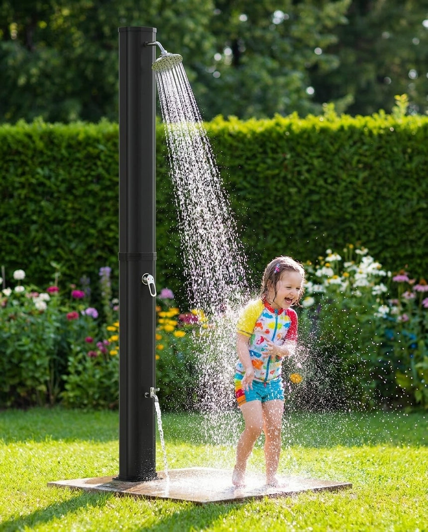 Solarias Douche Solaire 40L – Chauffage solaire, pommeau pluie 360°, mitigeur & rince-pieds — vue 8