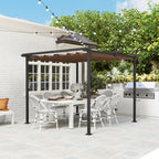 Solarias Pergola jardin exterieur 3x3 m toit coulissante rétractable polyester haute densité 180g/m², abri soleil UPF30+, ma
