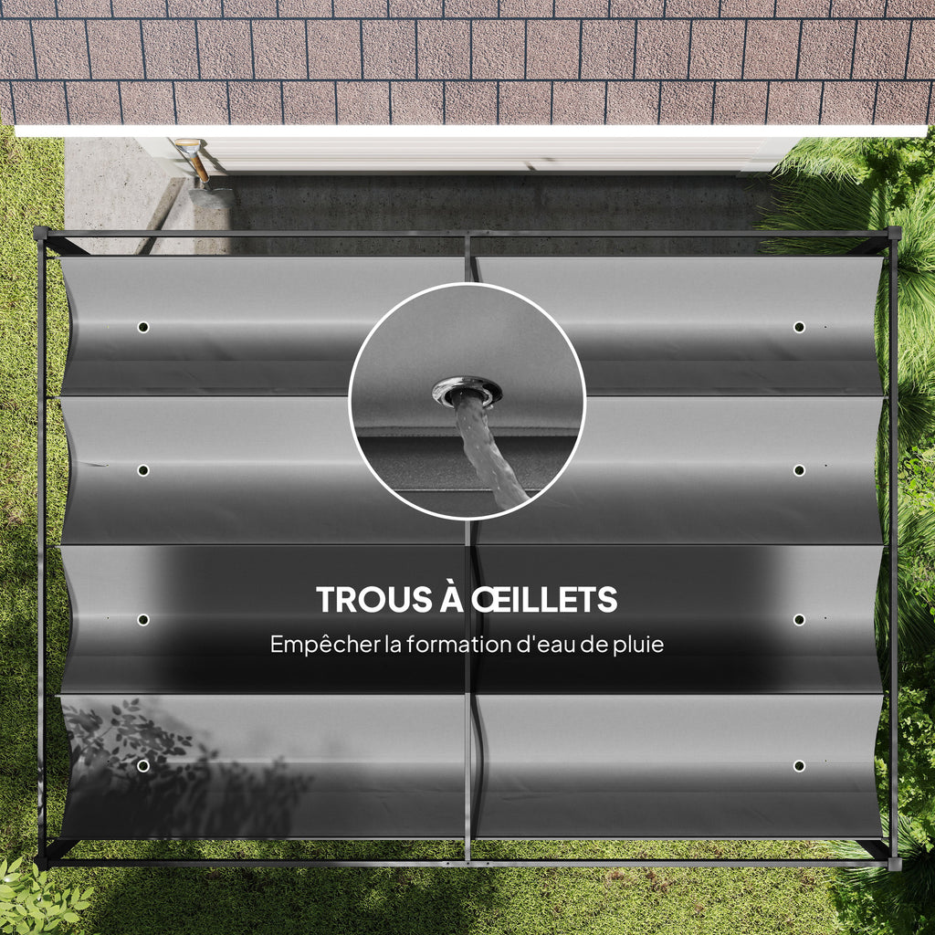 Solarias Pergola coulissante Pergola rétractable 4 x 3 m structure métal époxy anticorrosion toile polyester 180 g/m² gris f