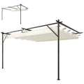 Solarias Toit de terrasse Pergola env. 4 x 3 m, toiture réglable, fixation murale, UV30+, Blanc crème