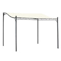 Solarias Pergola tonnelle de jardin auvent 3 x 3 m adossable métal gris polyester imperméabilisé anti-UV crème