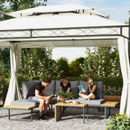 Solarias Ensemble de meubles de jardin modulable en bois d'acacia 6 places, salon de jardin d'angle avec table, gris