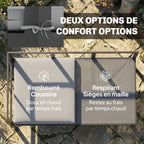 Solarias Salon de Jardin Mobilier de Terrasse 3 Pièces 4 Places Modulable avec Accoudoir Réglable Coussins Épais 16cm Gris