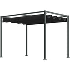 Solarias Pergola env. 3x2m Pavillon de Jardin au Toit Coulissant en Métal Pergola de Jardin Autoportante avec Toit Réglable,