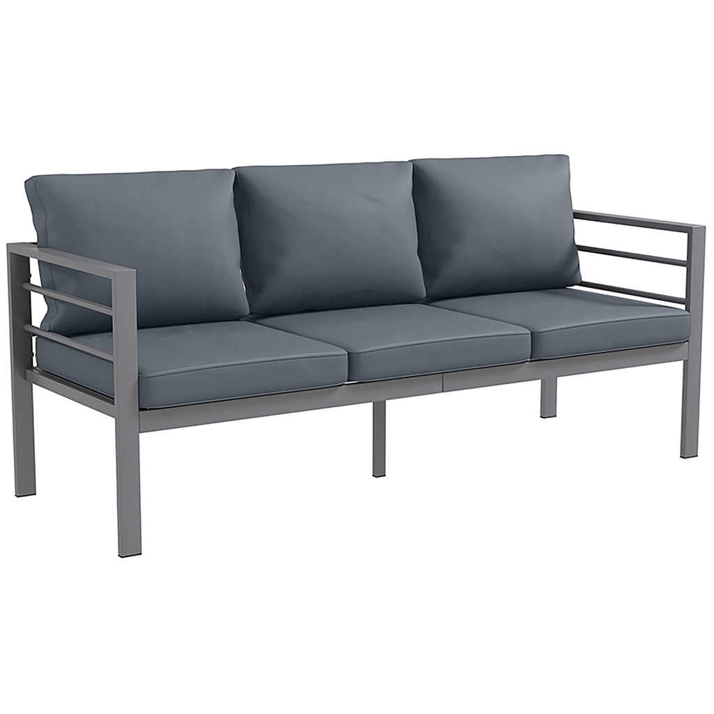 Solarias Canapé de jardin 3 places avec coussins d'assise et dossier - canapé extérieur en aluminium 185L x 66l x 64H cm