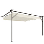 Solarias Toit de terrasse Pergola env. 4 x 3 m, toiture réglable, fixation murale, UV30+, Blanc crème