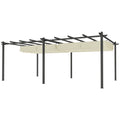 Solarias Pergola rétractable 3,5 x 6 m pergola pour terrasse structure en aluminium + toile polyester - beige