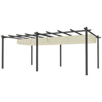 Solarias Pergola rétractable 3,5 x 6 m pergola pour terrasse structure en aluminium + toile polyester - beige