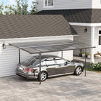 Solarias Pergola rigide alu. polycarbonate pavillon de jardin abri de voiture 500 x 299 x 195/223 cm gris